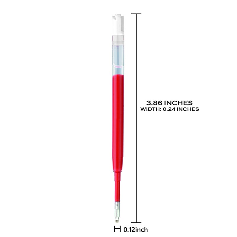 DunBong G2 Gel Ink Pen Refills, for Retractable Gel Pens, 0.5mm Fine Point, Pack of 5 (Red) - Image 2